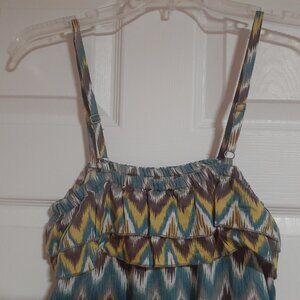 1955 Vintage Blue Cotton Mini Romper Jumpsuit short shorts w ties